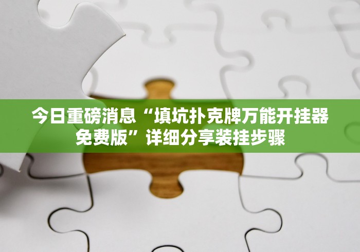 今日重磅消息“填坑扑克牌万能开挂器免费版”详细分享装挂步骤
